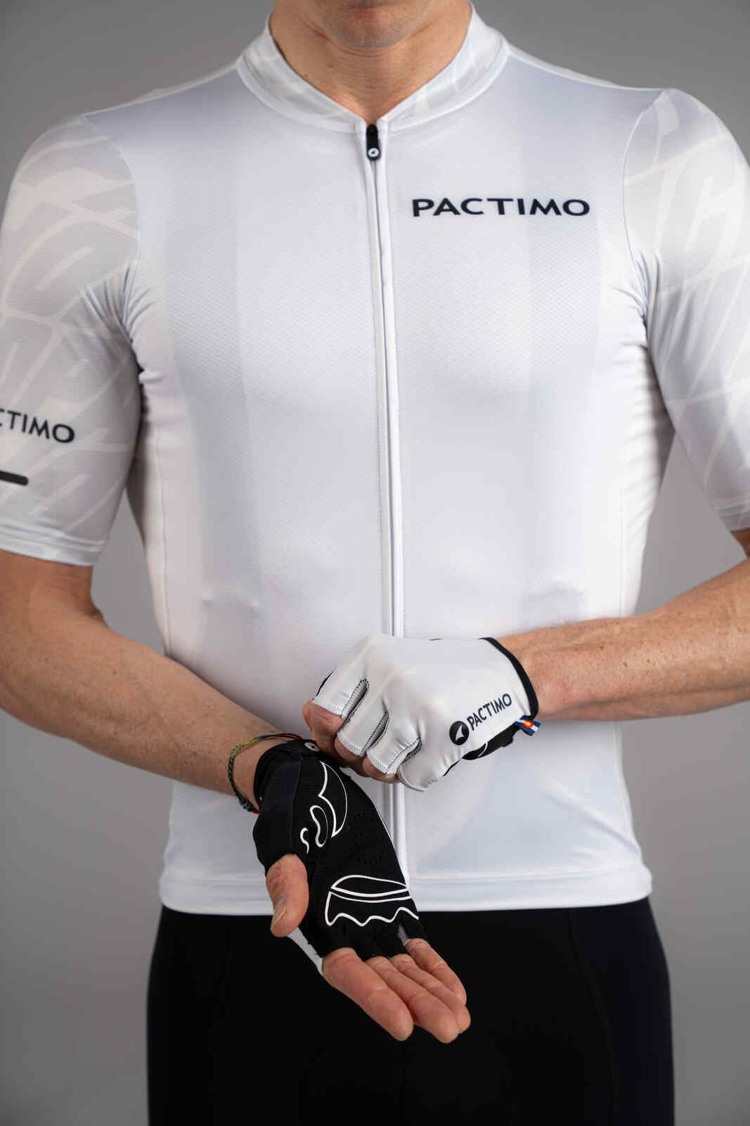 White Padded Cycling Gloves - Palm