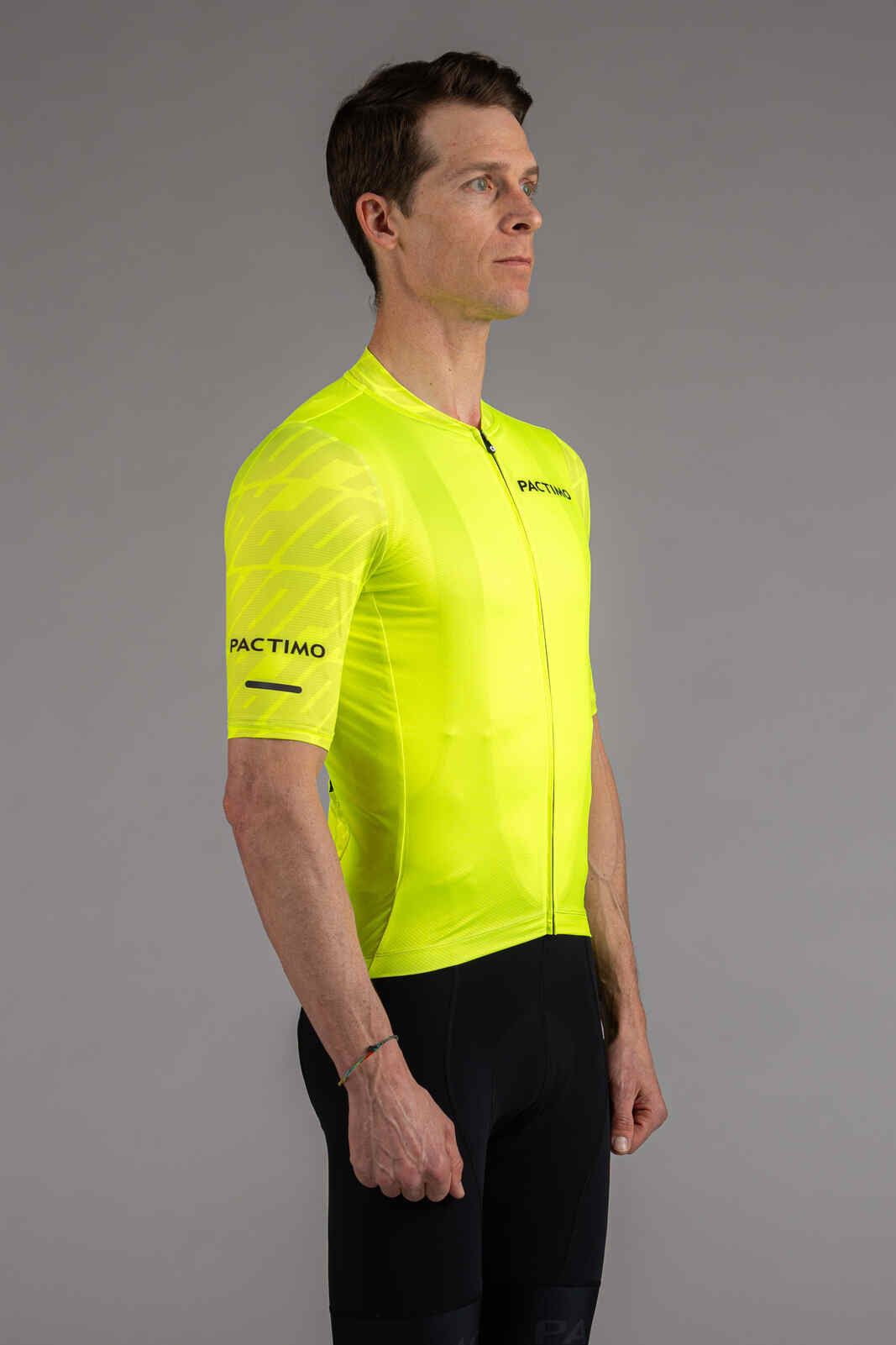 Men's High-Viz Yellow Ascent Aero Cycling Jersey - Front View