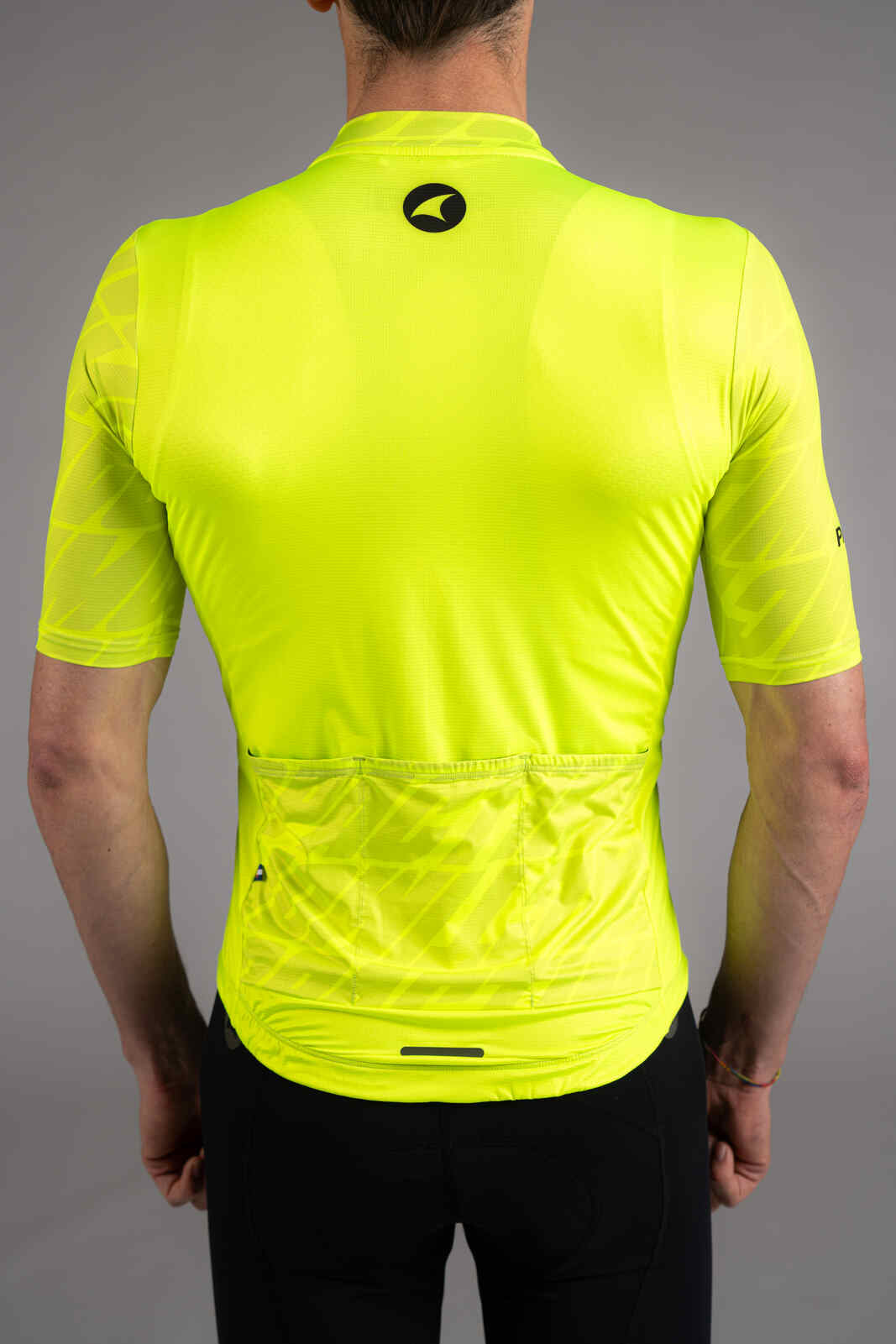 Men's High-Viz Yellow Ascent Aero Cycling Jersey - Back Pockets