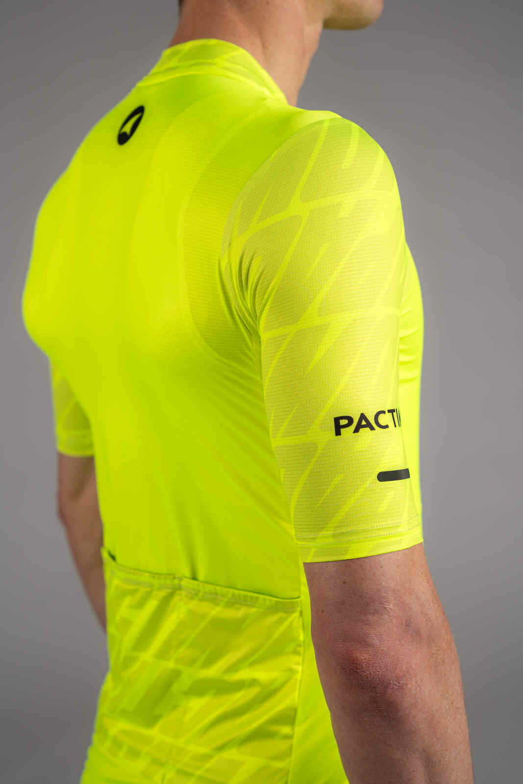 Men's High-Viz Yellow Ascent Aero Cycling Jersey - Fabric Close-Up