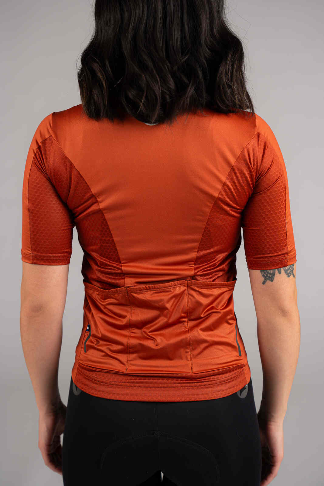 Women's Burnt Orange Summit Loose-Fit Cycling Jersey - Back Pockets