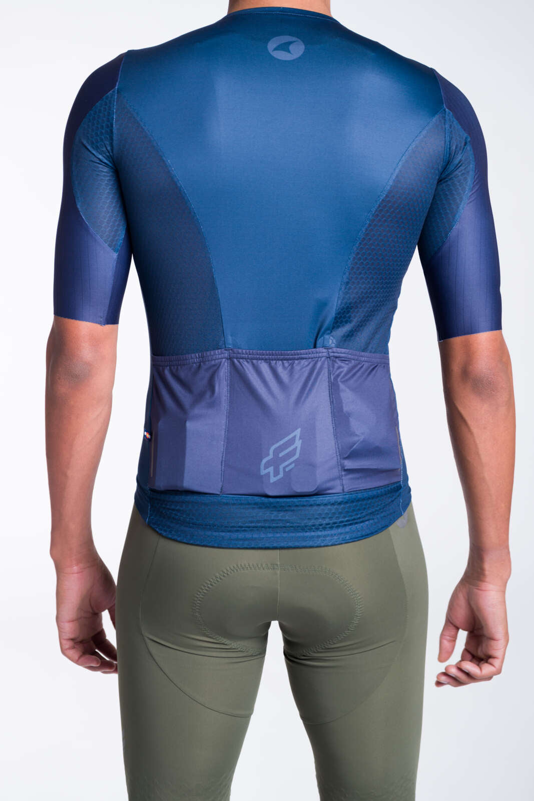 Men's Navy Blue Aero Cycling Jersey - Flyte Back Pockets