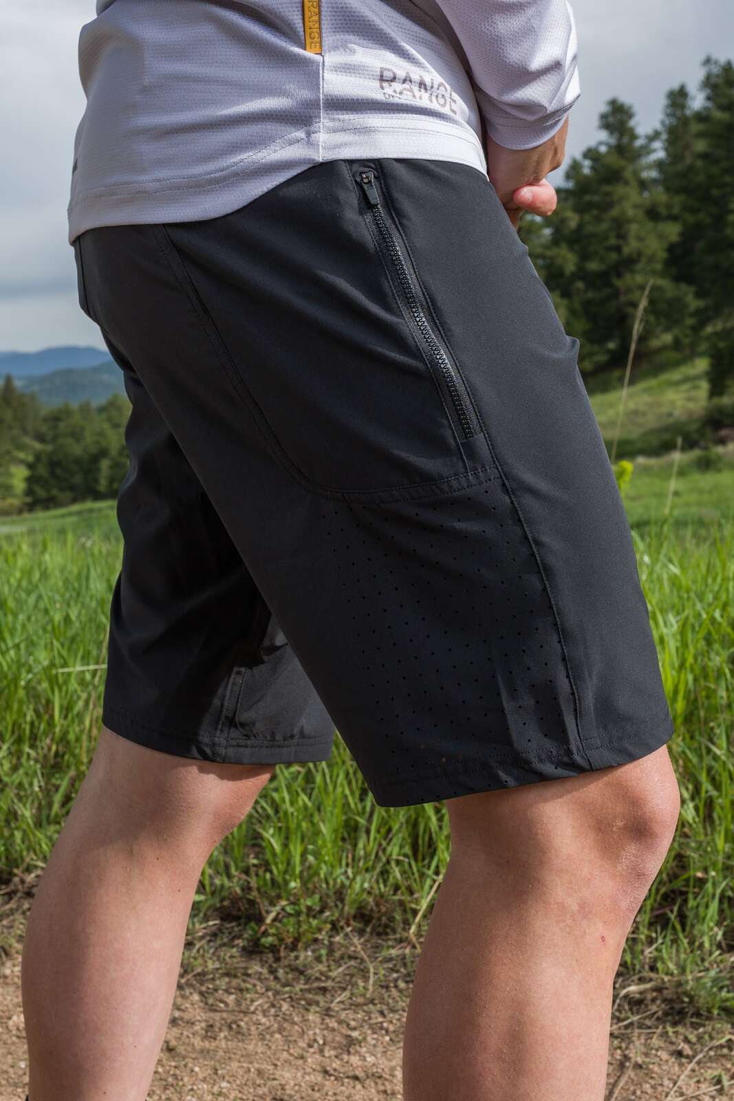 Black Lightweight mtb short - Side View