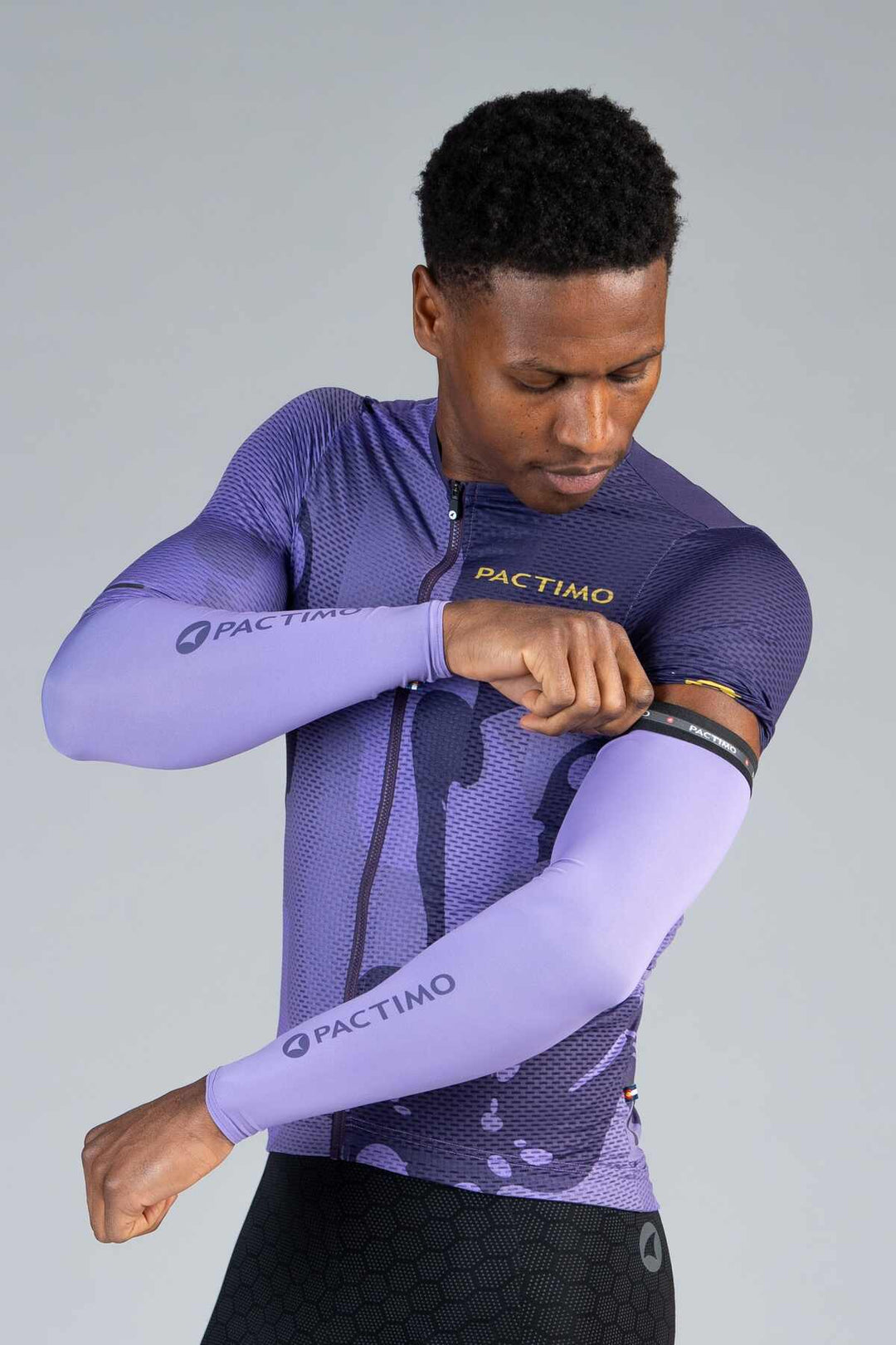 Purple Cycling Sun Sleeves - Gripper