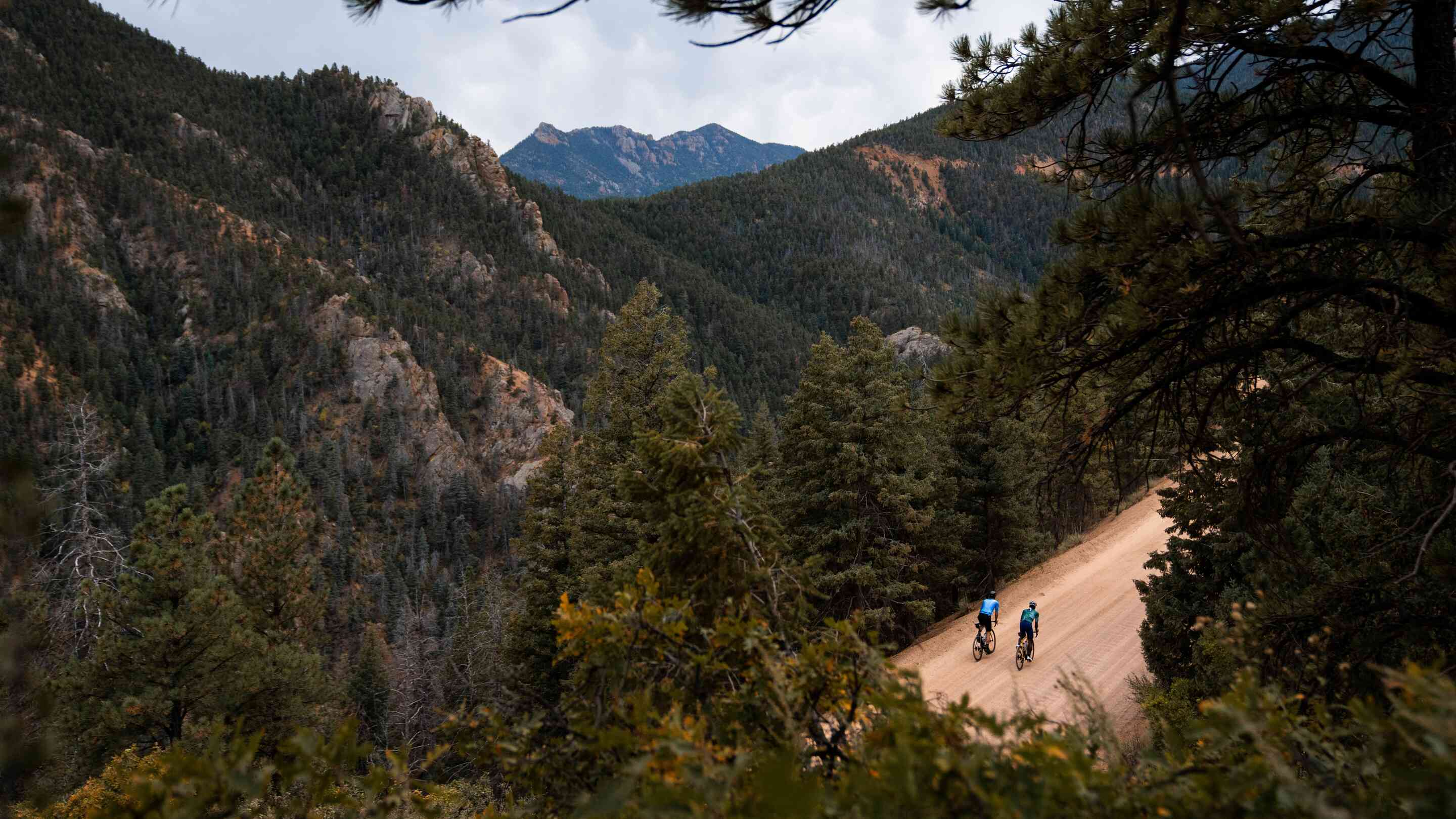 Cyclists Riding Gold Camp Road in Colorado