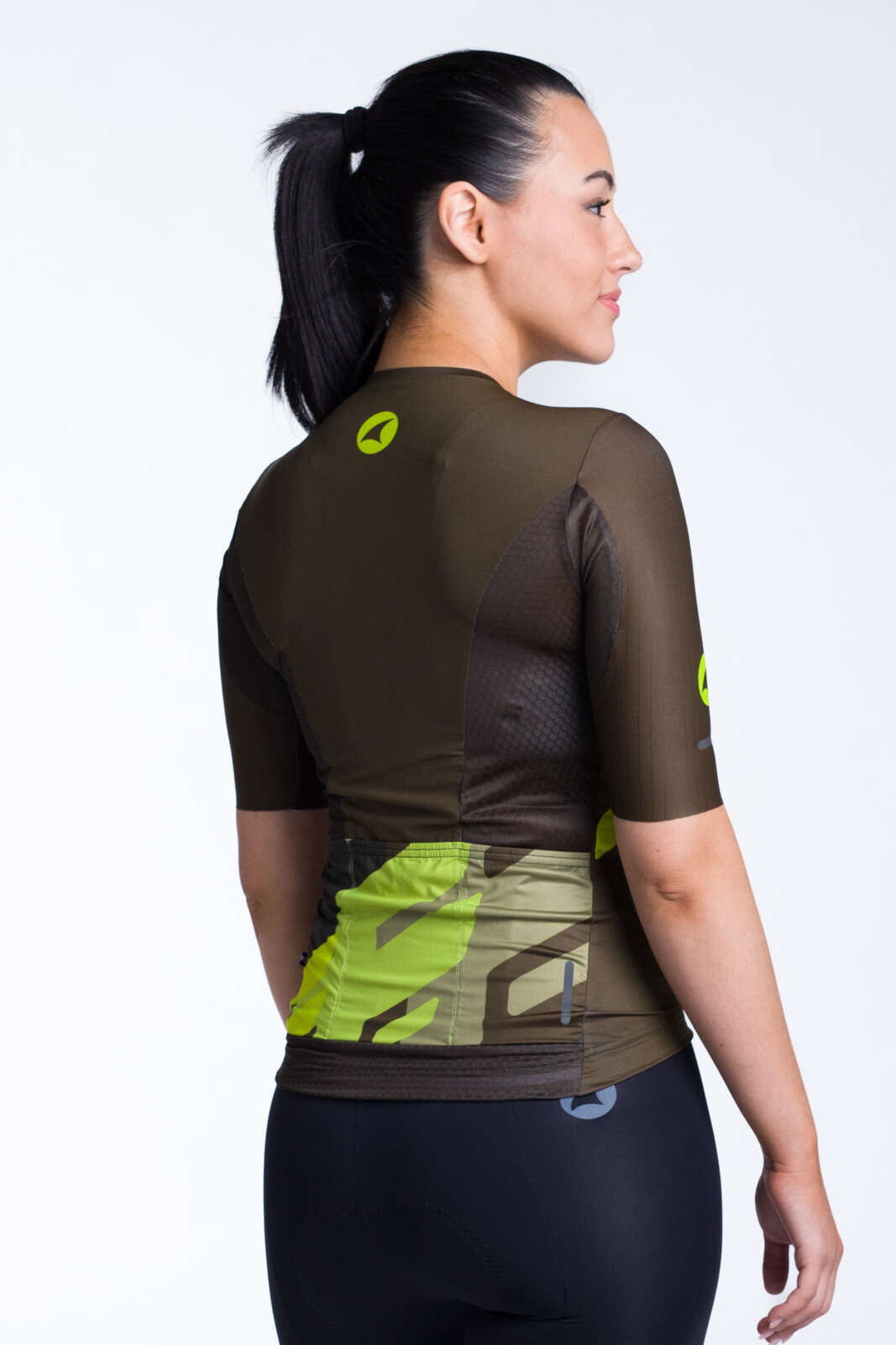 Women's Olive Green Aero Cycling Jersey - Flyte Back View