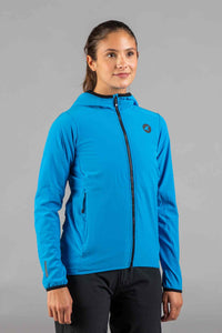 Women's Blue Insulated Cycling Jacket - Front View