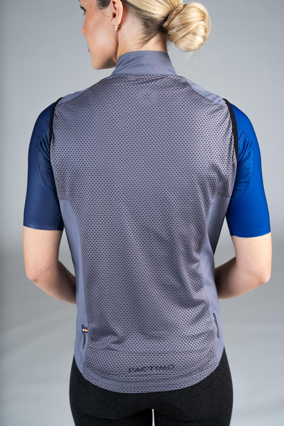 Women's Grey Cycling Wind Vest - Back Mesh