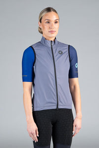 Women's Grey Cycling Wind Vest - Front View