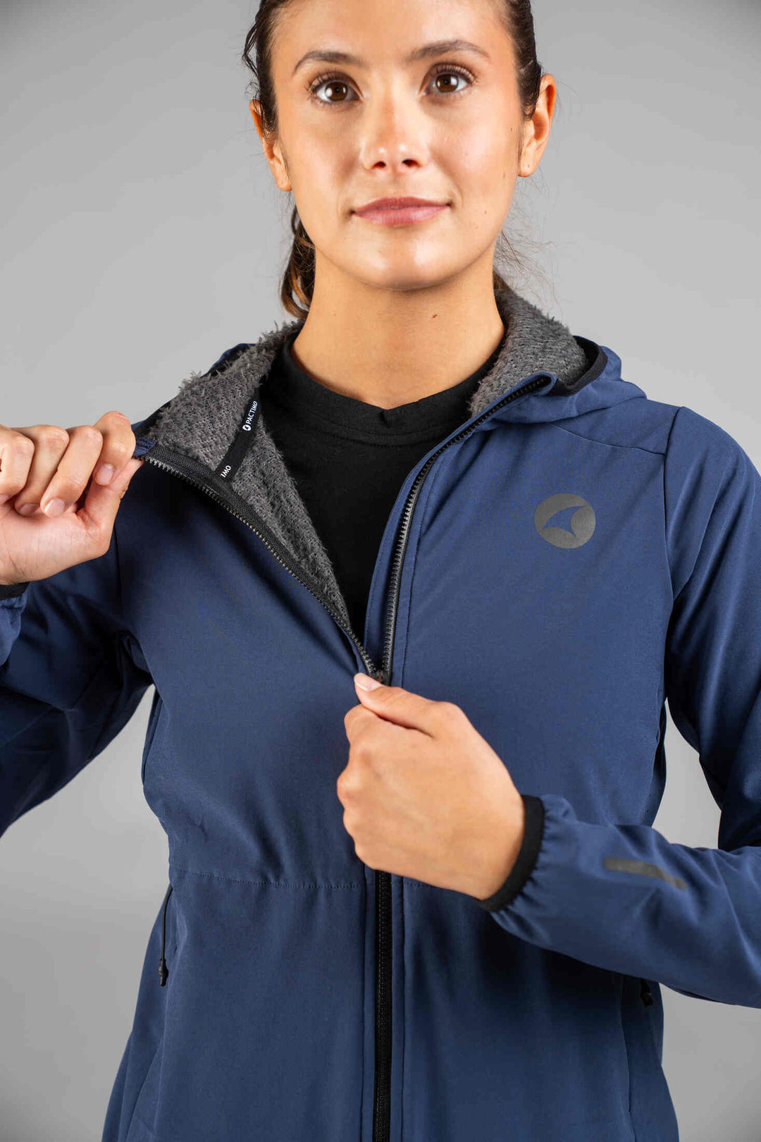 Women's Navy Blue Insulated Cycling Jacket - Alpha Core Insulation