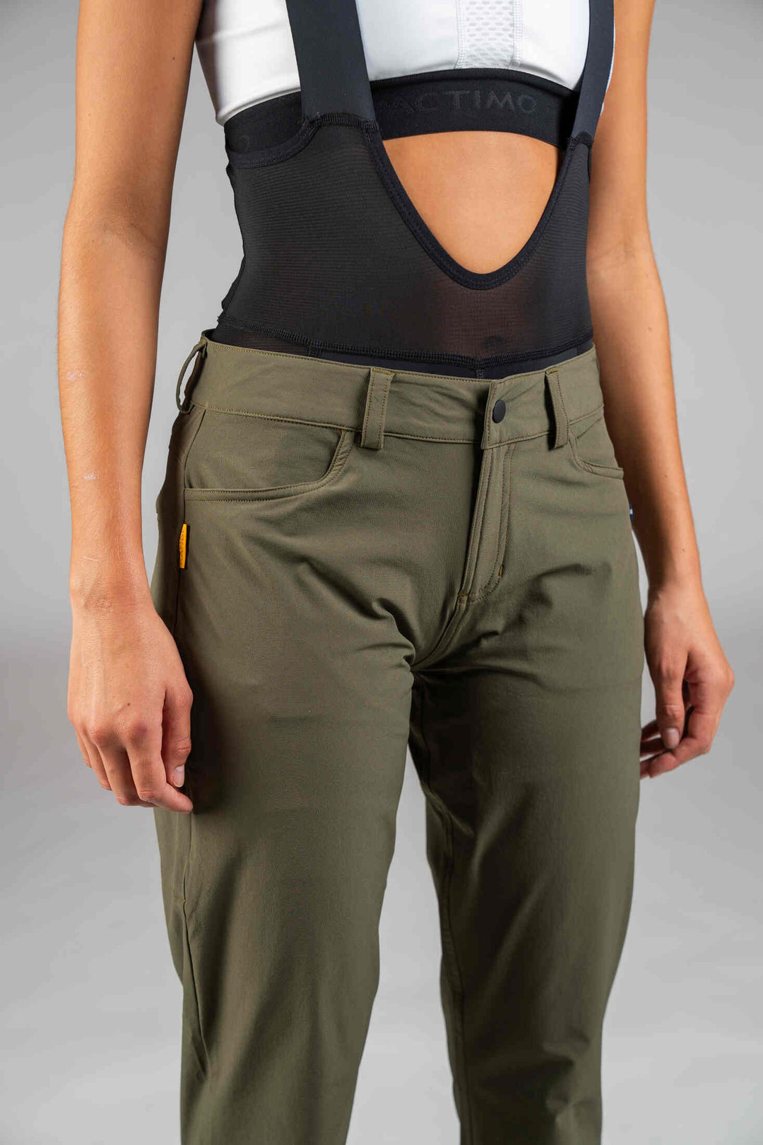Women's Olive Green Mountain Bike Pants - Waistband