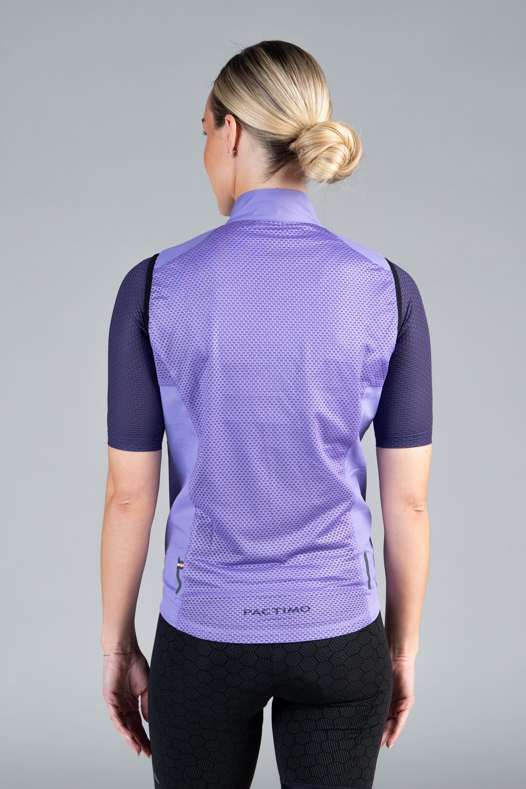 Women's Purple Cycling Wind Vest - Back View