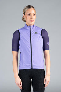 Women's Purple Cycling Wind Vest - Front View