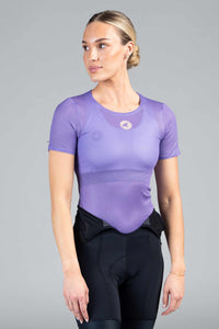 Women's Purple Mesh Cycling Base Layer
