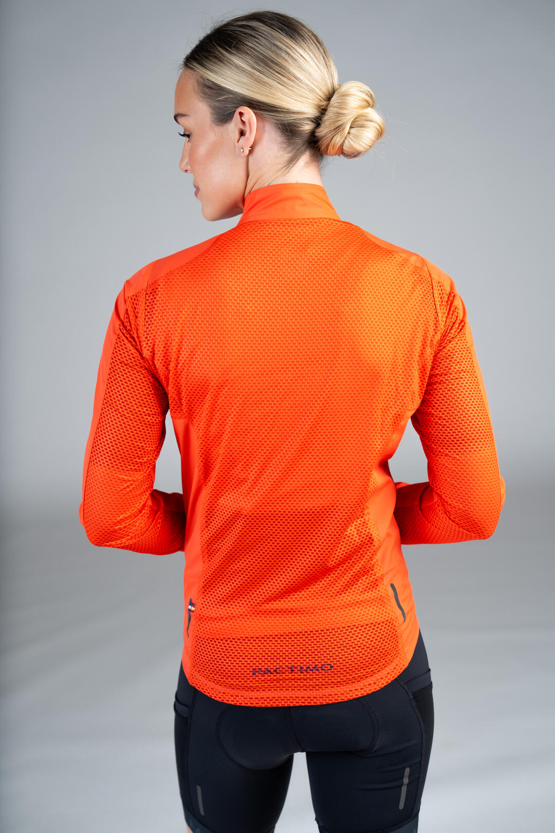 Women's Red Cycling Wind Jacket - Back Close-Up
