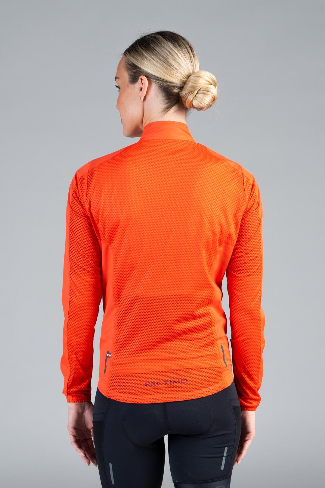Women's Red Cycling Wind Jacket - Back View