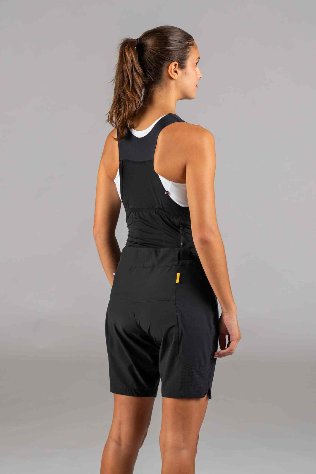 Women's Black Mountain Bike Shorts - Back View