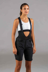 Women's Black Mountain Bike Shorts - Front View