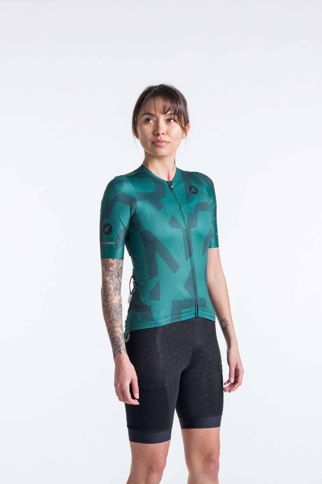 Women's Green Aero Cargo Cycling Jersey Design
