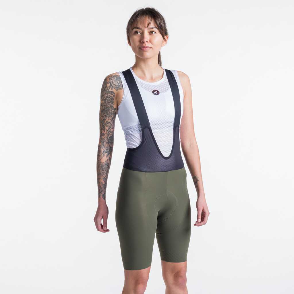 Women's Olive Green Cycling Bibs