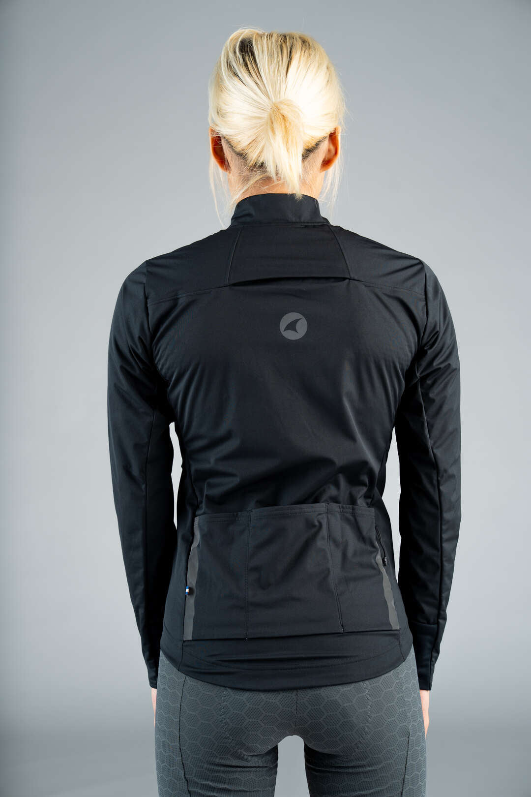 Women's Black Winter Cycling Jacket - Back View