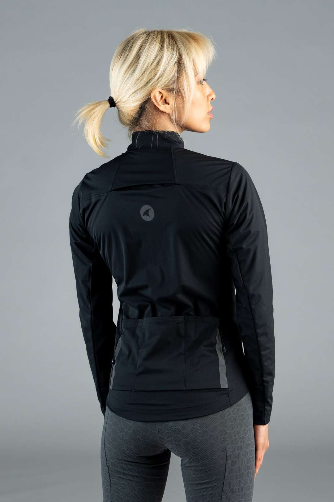 Women's Black Winter Cycling Jacket - Back View 2