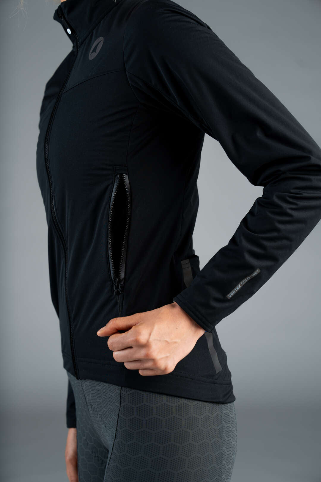 Women's Black Winter Cycling Jacket - Side Venting
