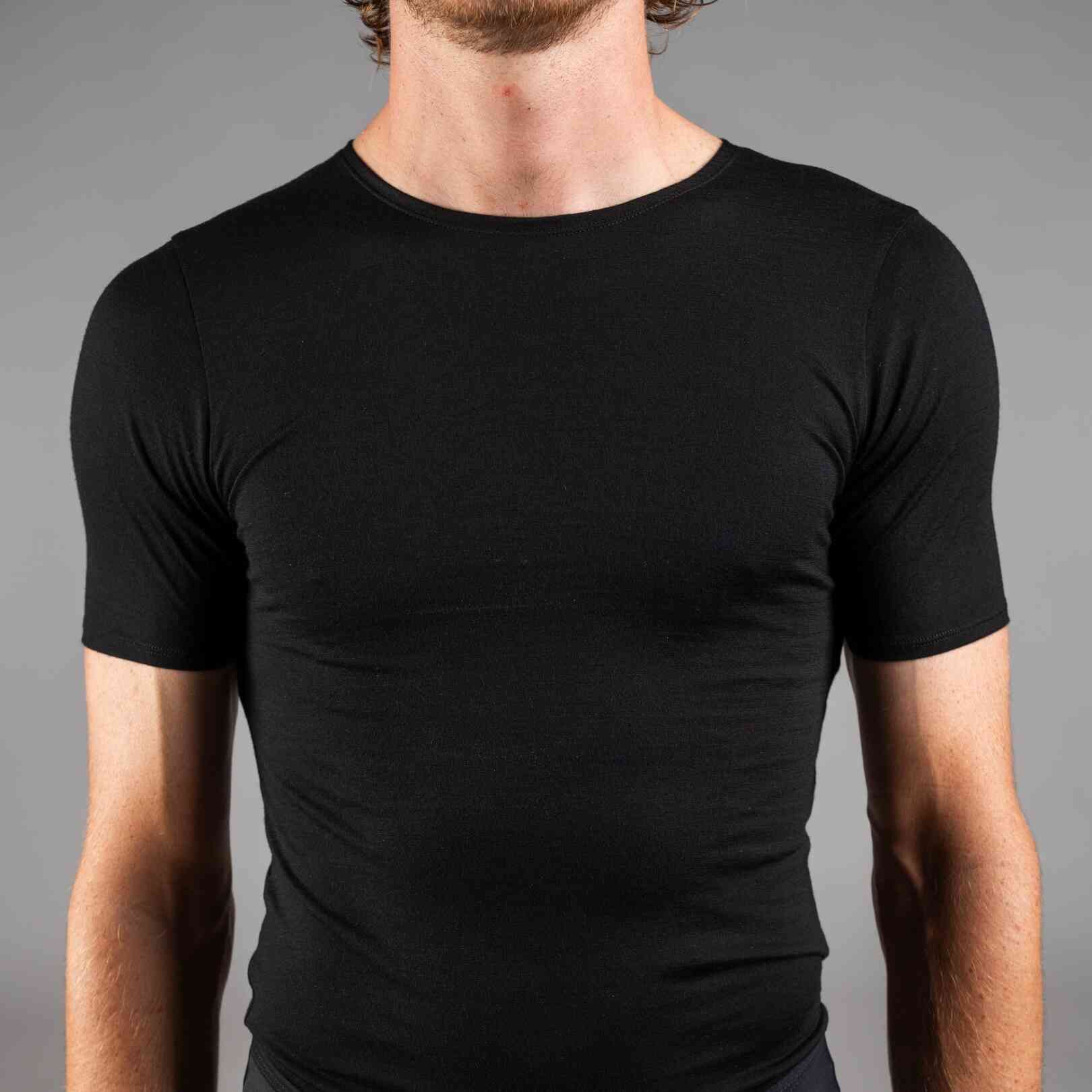 Men's Black Merino Wool Base Layer