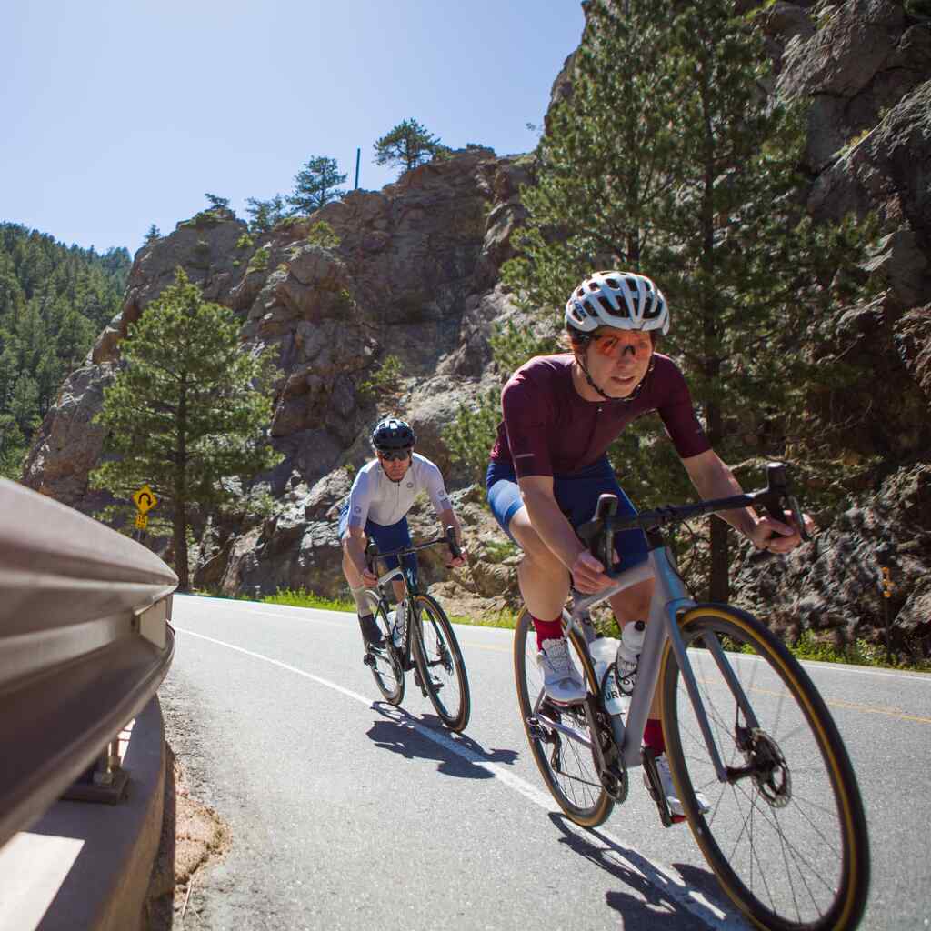 Cyclists riding in Lefthand and Jamestown