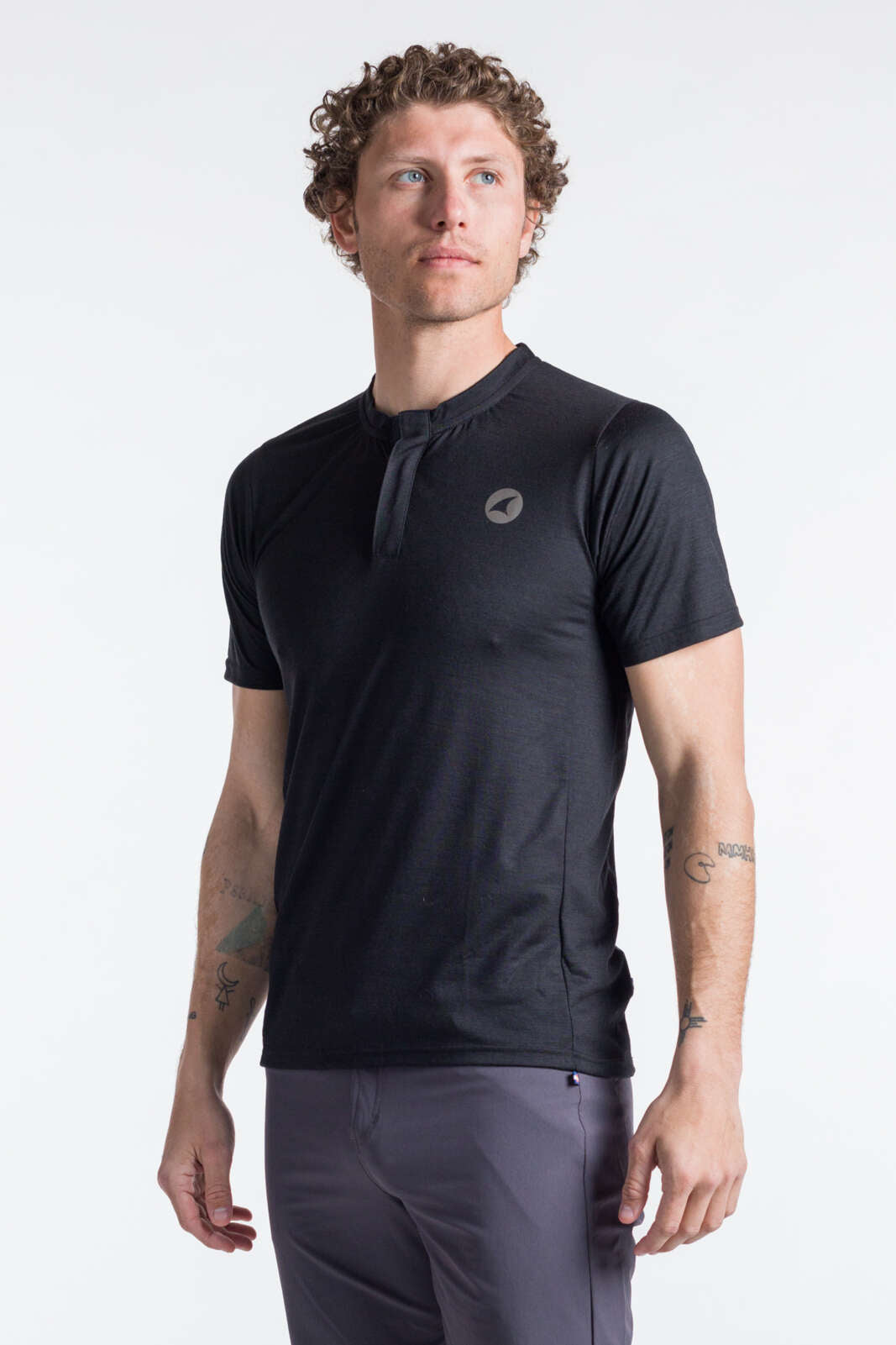 Black MTB Shirt for Men - Front View