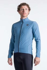 Men's Blue Packable Cycling Jacket - Summit Shell Front View