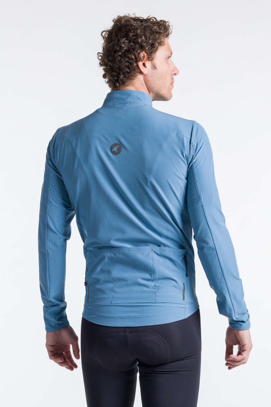 Men's Blue Packable Cycling Jacket - Summit Shell Back View