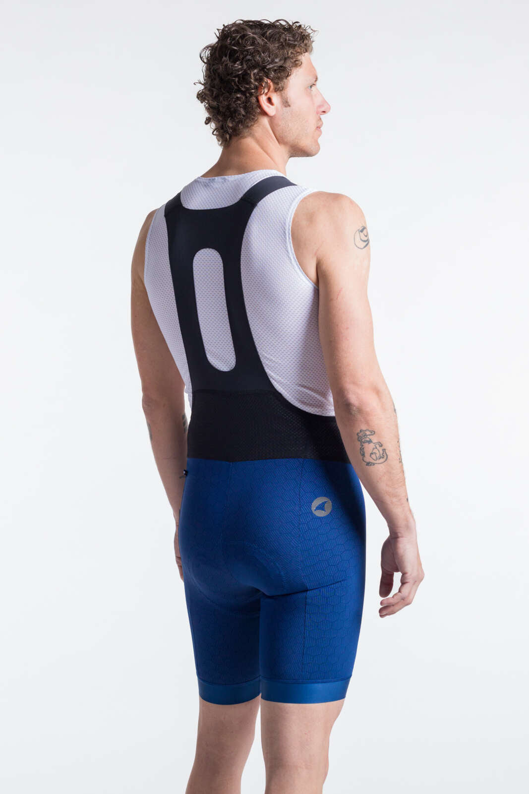 Men's Navy Blue 12-Hour Cycling Bibs - Summit Stratos Back View