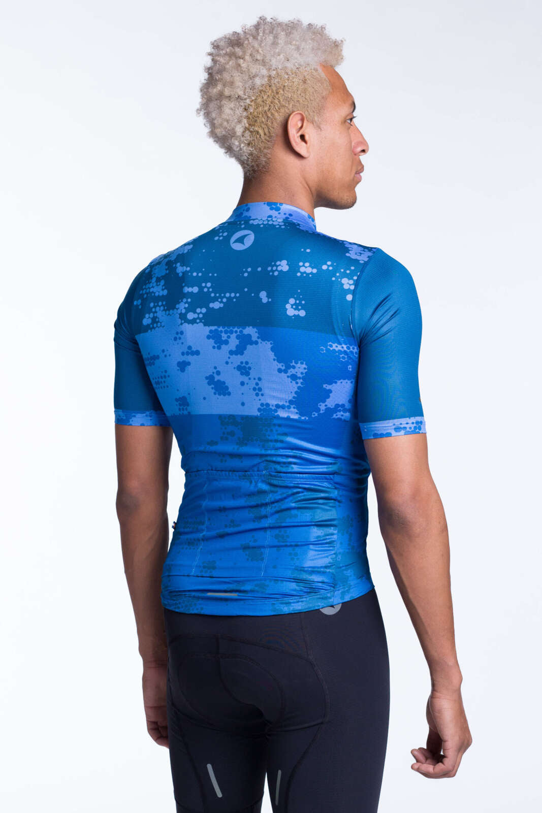 Men's Blue Aero Summer Cycling Jersey - Ascent Disperse BackView