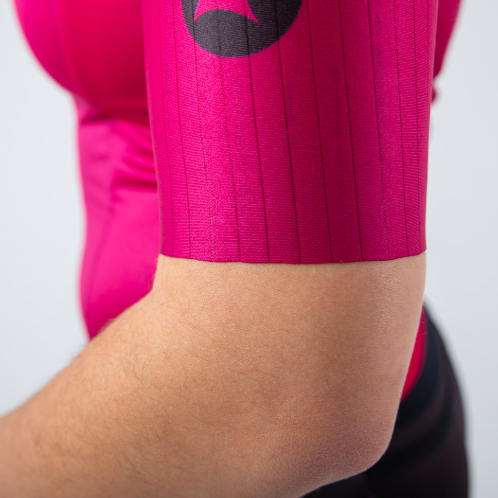 Short Sleeve Triathlon Suit Womens - Sleeve Detail #color_orchid