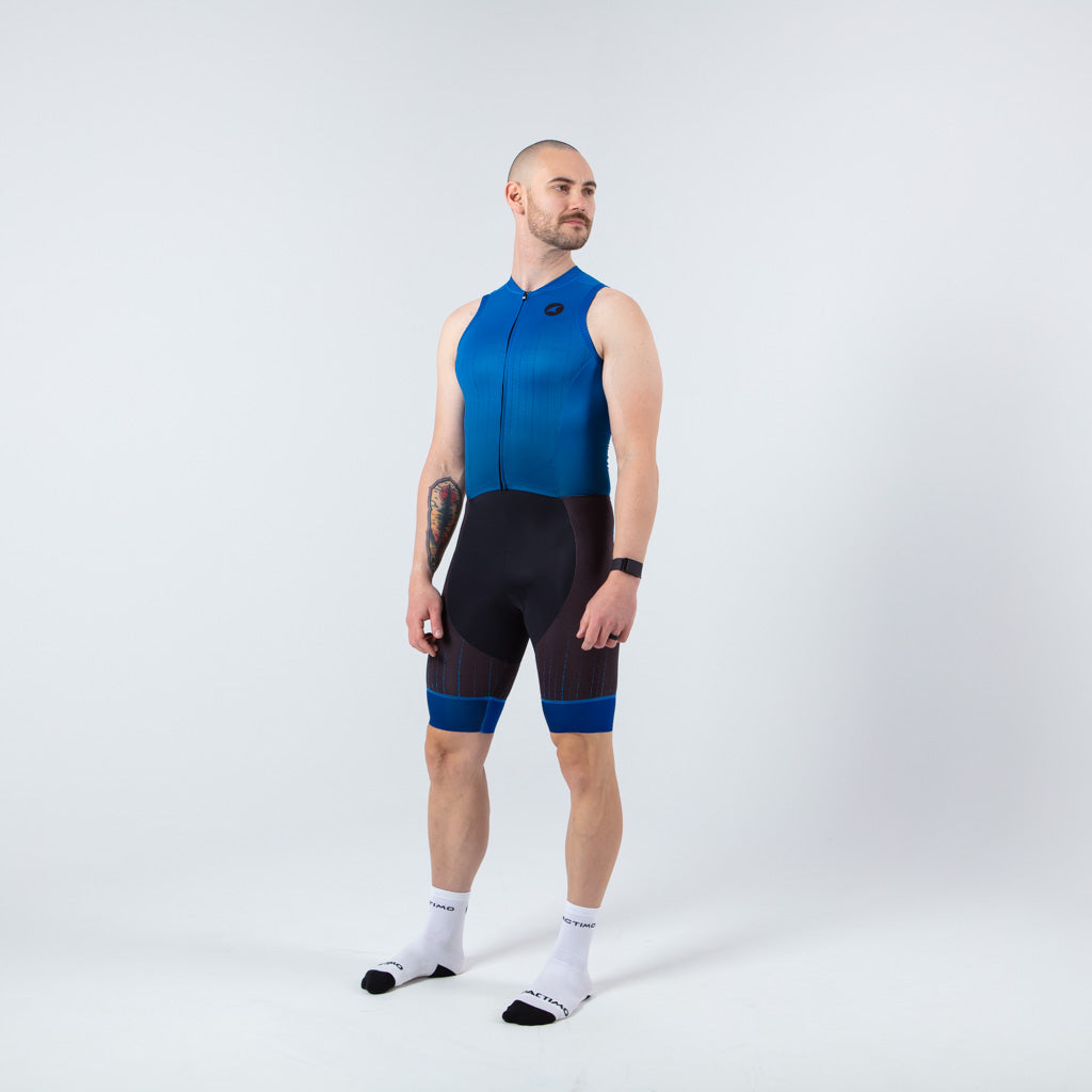 Sleeveless Triathlon Suit Mens - on body Front View 