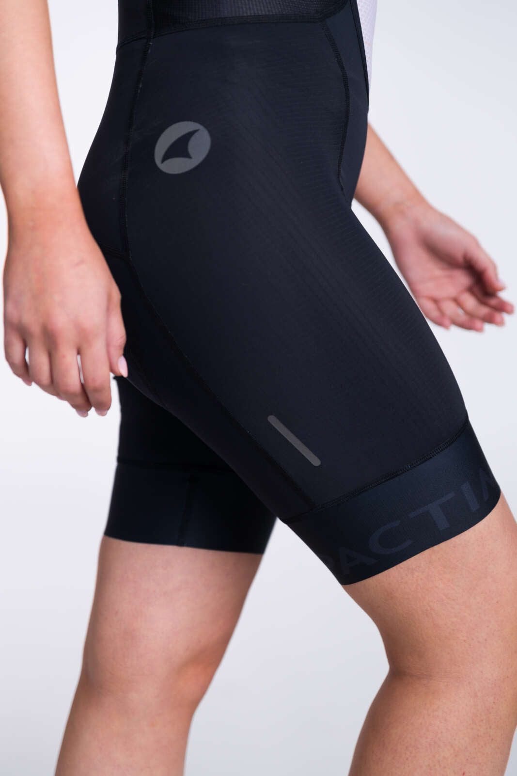 Women's Black Cycling Bibs - Ascent Vector Pro Leg Band Detail