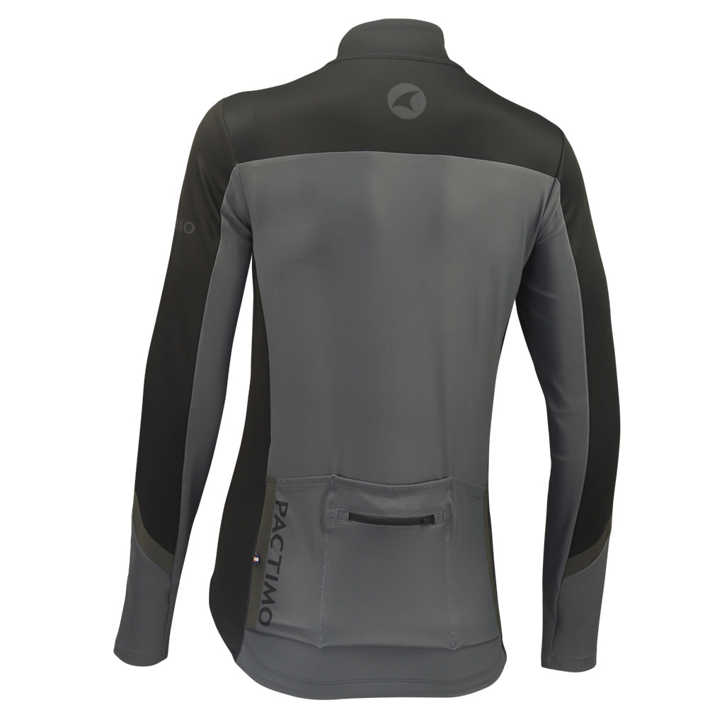 Women's Black Water-Resistant Thermal Cycling Jersey - Back View