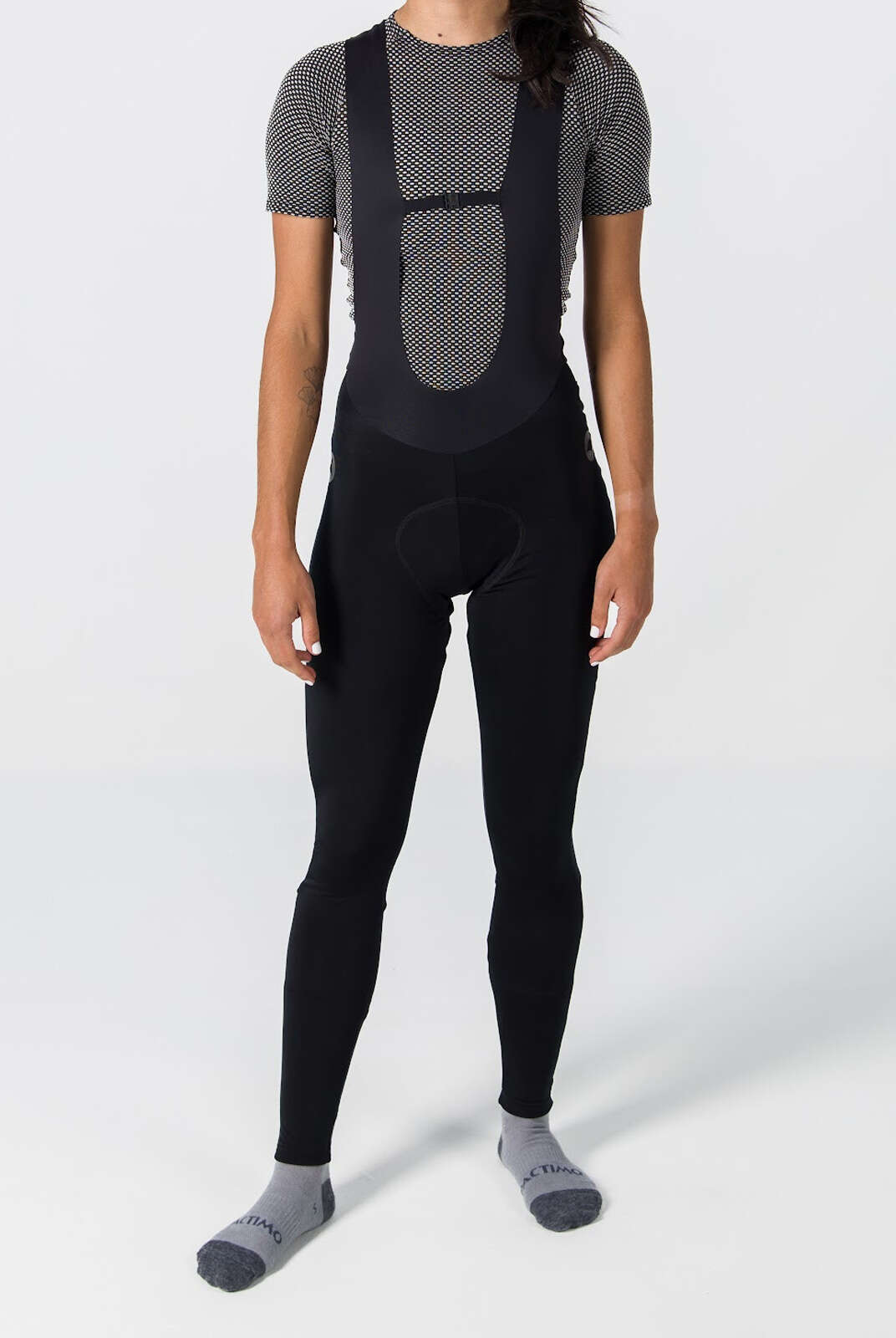 Women's Water-Repelling Thermal Cycling Bib Tights - Front View
