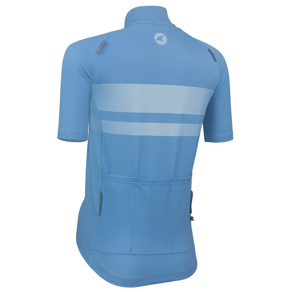 Water Repellent Women's Cycling Jersey - Back View #color_blue