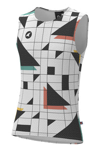 Men's White Cycling Base Layer - Sandra Fettingis Front View