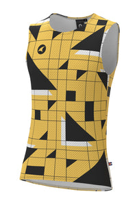 Men's Yellow Cycling Base Layer - Sandra Fettingis Front View