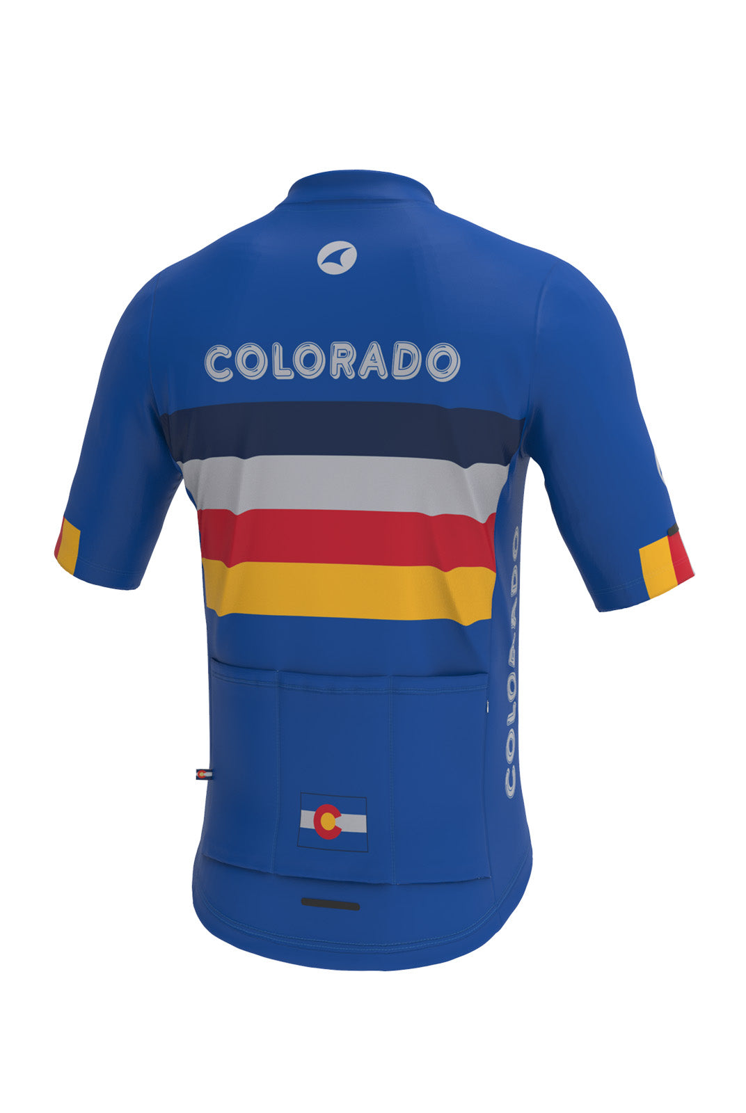Men's Retro Blue Colorado Cycling Jersey - Ascent Back View