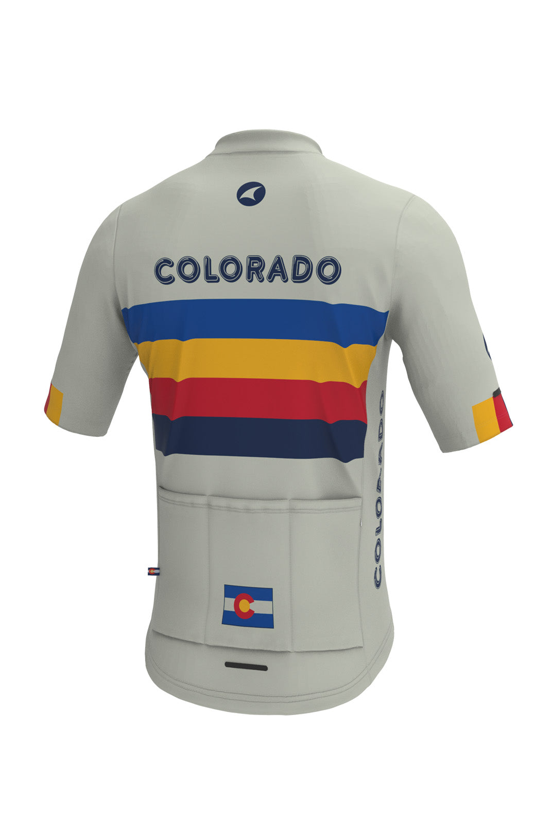 Men's Retro White Colorado Cycling Jersey - Ascent Aero Back View