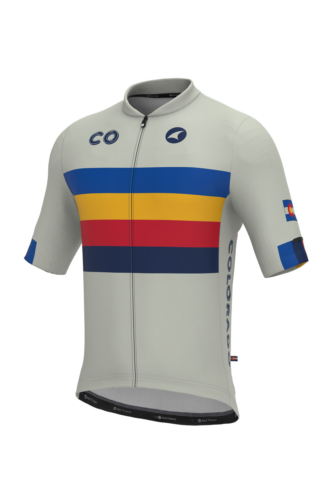 Men's Retro White Colorado Cycling Jersey - Ascent Front View