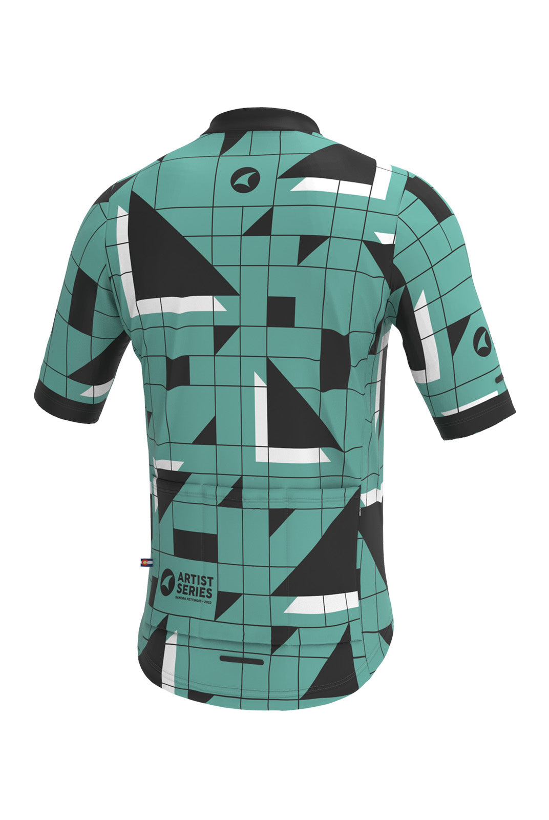 Men's Green Unique Cycling Jerseys - Sandra Fettingis Back View