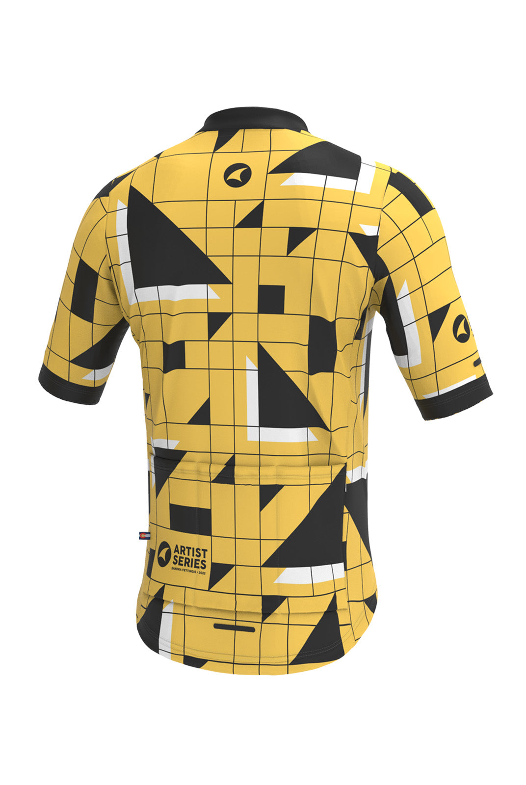 Men's Yellow Unique Cycling Jerseys - Sandra Fettingis Back View