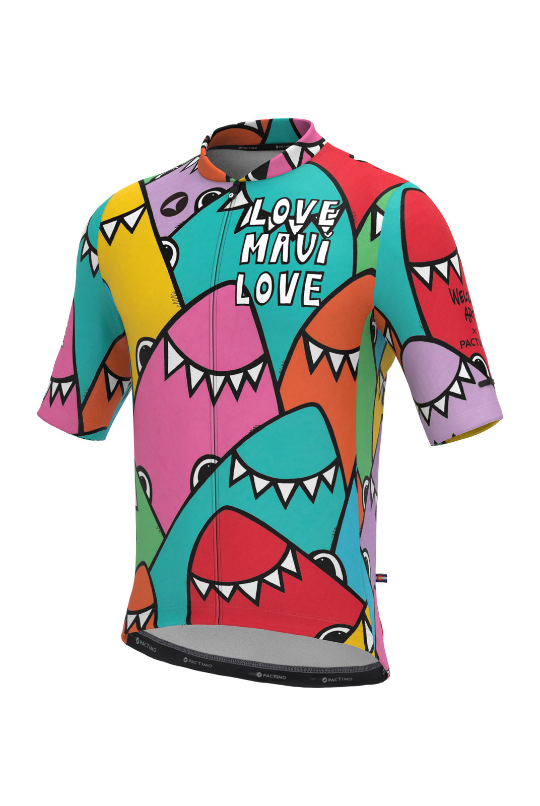 Maui Relief Cycling Jersey for Men - Welzie Rainbow Design Front View