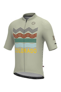 Men's White Colorado Cycling Jersey - Ascent Front View