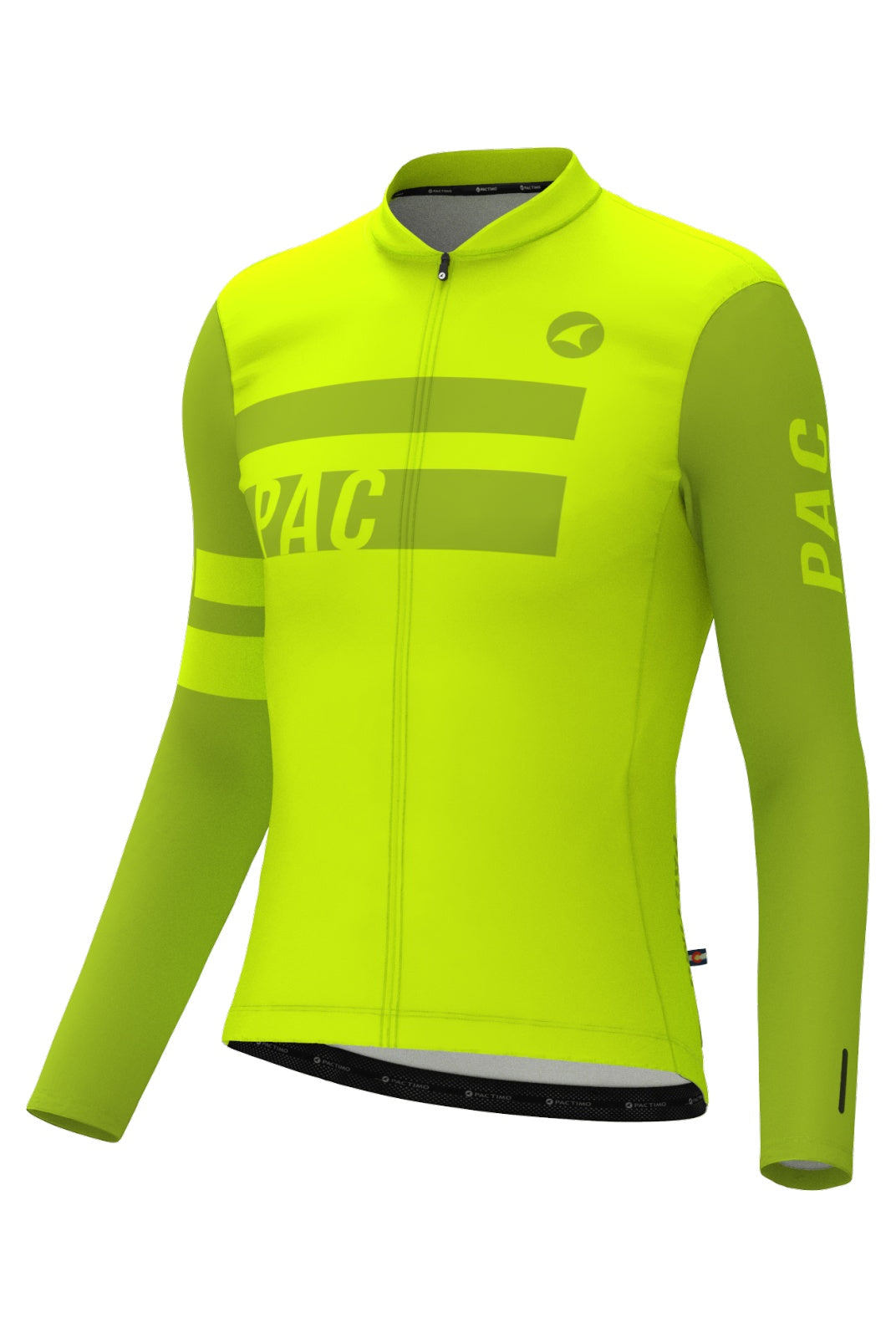 Men's Ascent Long Sleeve Cycling Jersey With Full Length Zipper In Manic - Front View